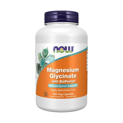 Now Magnesium Glycinate with BioPerine 180 VegeCapsules
