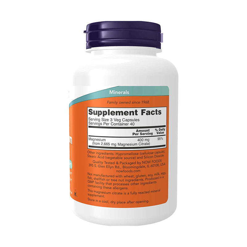 Now Magnesium Citrate 120 VegeCapsules