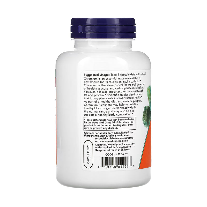 Now Chromuim Picolinate 200mcg 250 VegeCapsules