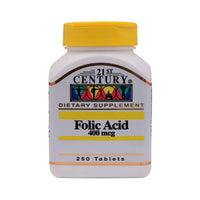 21st Century Folic Acid 400mcg 250 Tablets