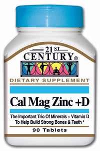 21st Century Calcium Magnesium & Zinc + D 90 Tablets