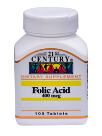 21st Century Folic Acid 400mcg 100 Tablets