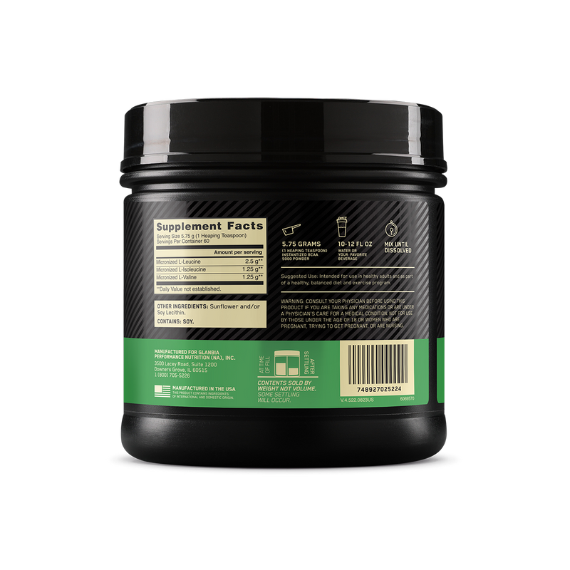 Optimum Nutrition Instantized BCAA Powder Unflavoured 345g