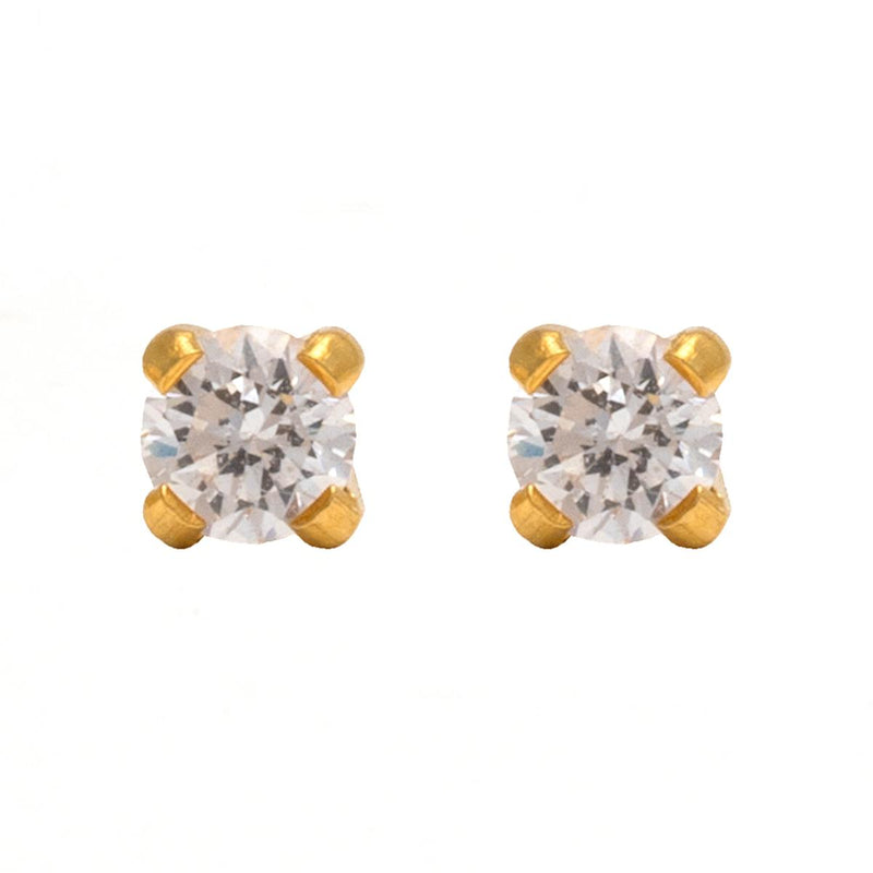 Studex Gold Plated 3mm Cubic Zirconia Kits