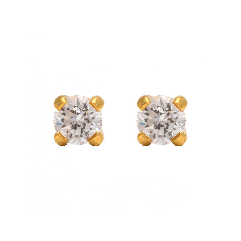 Studex Gold Plated Tiffany 4mm Cubic Zirconia Kits