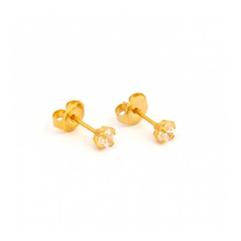 Studex Gold Plated Tiffany 4mm Cubic Zirconia Kits