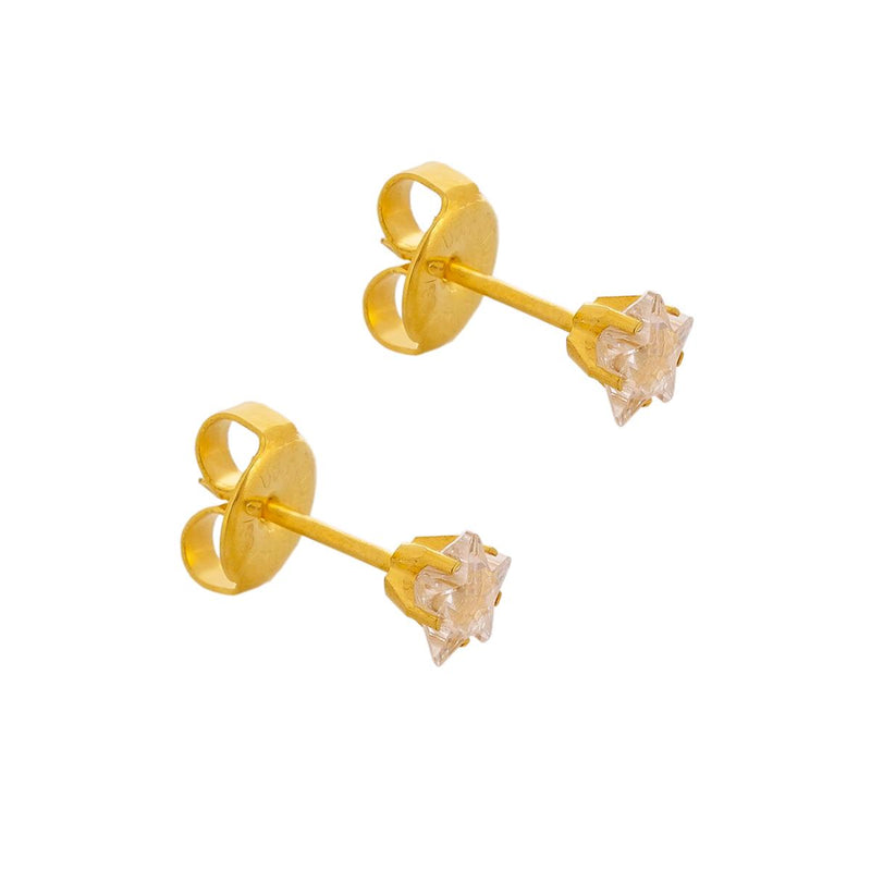 Studex Gold Plated 5mm Cubic Zirconia Star