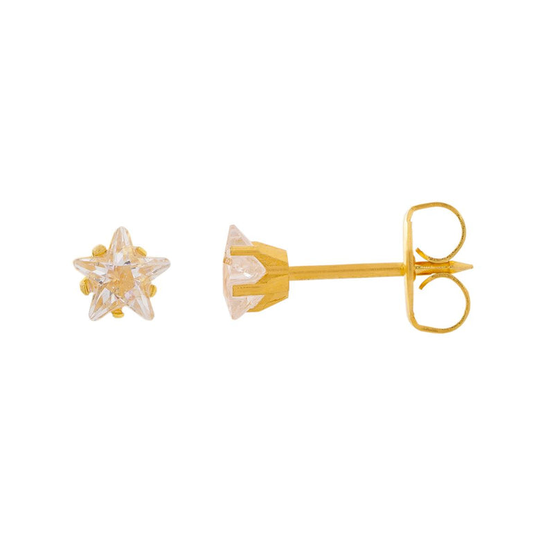 Studex Gold Plated 5mm Cubic Zirconia Star