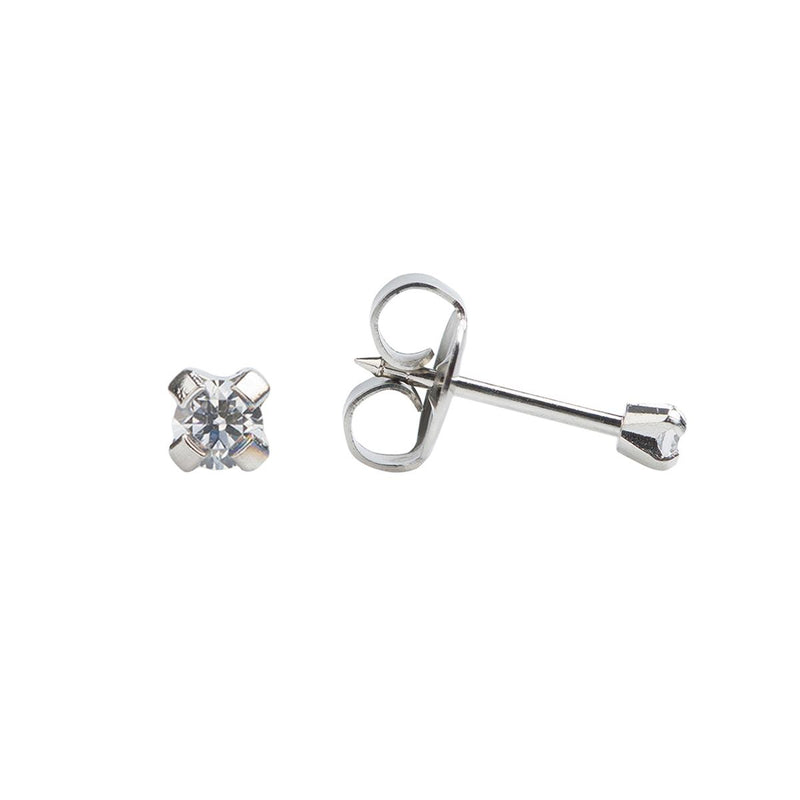 Studex Stainless Steel Tiffany 4mm Cubic Zirconia Kits