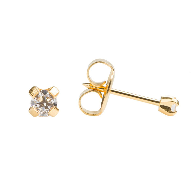 Studex Gold Plated Tiffany 2mm Cubic Zirconia Kits