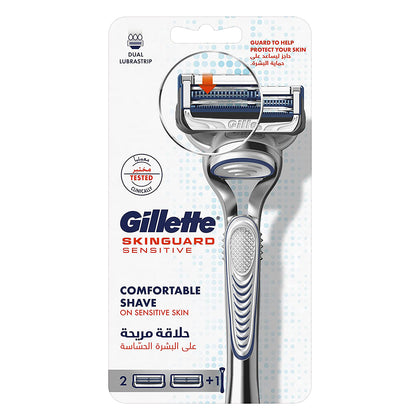 Gillette Razor Skinguard Sensitive + 2 Refills - Chemist Warehouse UAE