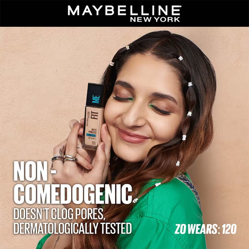 كريم أساس سائل فيت مي مطفأ اللمعة + لإخفاء المسام من Maybelline، درجة 220 بيج طبيعي