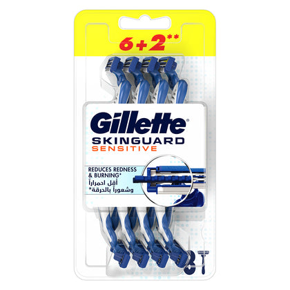 Gillette Razor Skinguard Sensitive 6+2 Count - Chemist Warehouse UAE