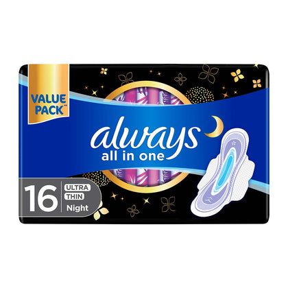 Always All In One Ultra Thin Night 16 Count - Chemist Warehouse UAE