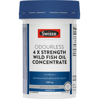 Swisse Ultiboost Odourless 4x Strength Wild Fish Oil Concentrate 60 Capsules