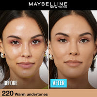 كريم أساس سائل فيت مي مطفأ اللمعة + لإخفاء المسام من Maybelline، درجة 220 بيج طبيعي