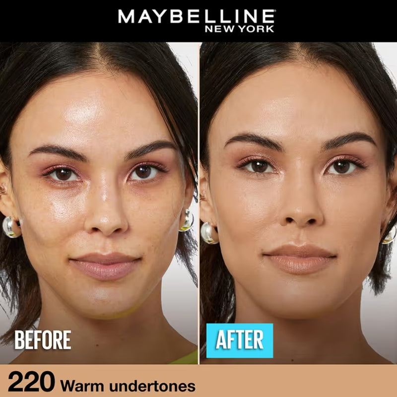 كريم أساس سائل فيت مي مطفأ اللمعة + لإخفاء المسام من Maybelline، درجة 220 بيج طبيعي