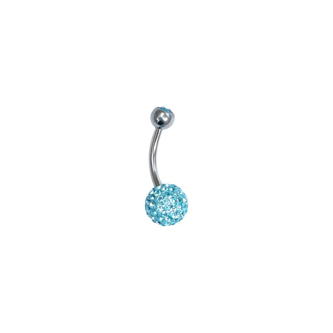 Studex Stainless Steel Double Jewel Aquamarine Fireball/Aqua Crystal