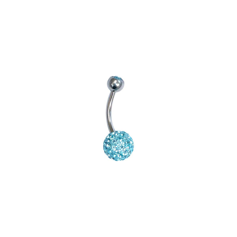 Studex Stainless Steel Double Jewel Aquamarine Fireball/Aqua Crystal