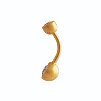 Studex Gold Plated 14G 10mm Double Jewel Crystal Navel