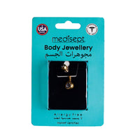 Studex Gold Plated 14G 10mm Double Jewel Crystal Navel