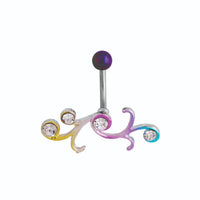 Studex Stainless Steel 14g Shape Tribal Rainbow Navel