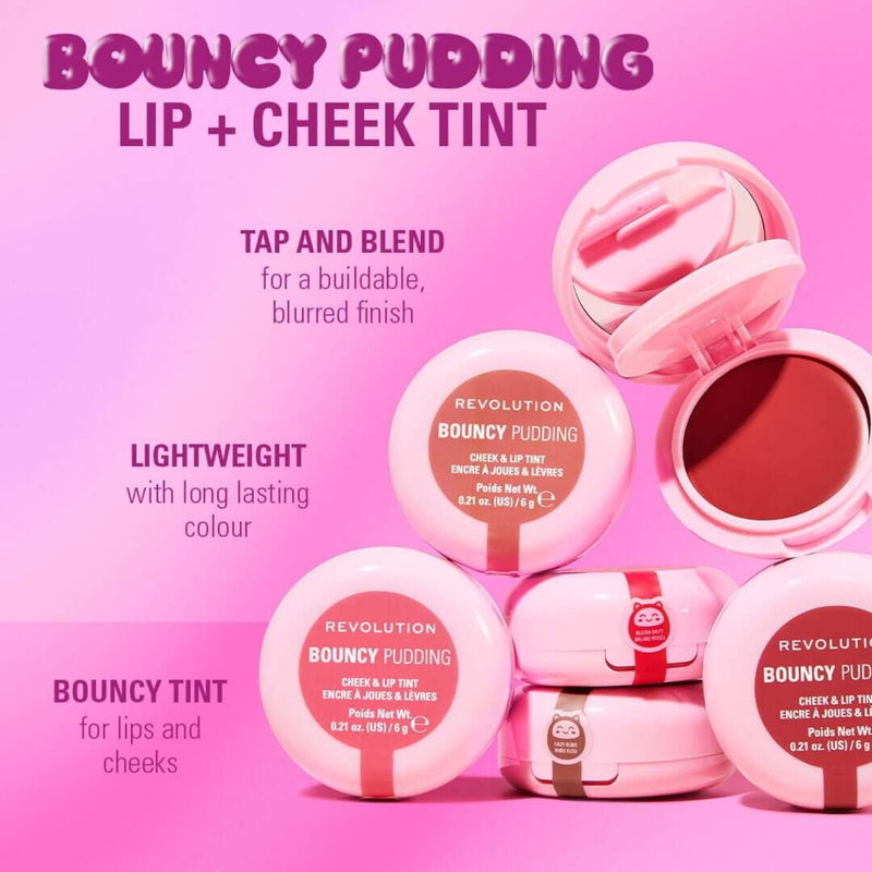 Revolution Makeup Bouncy Pudding Lip & Cheek Pink Mood 6g