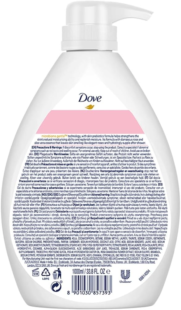 Dove Body Wash Rose Soothing Rose & Aloe Vera 1L