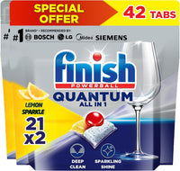 Finish Powerball Quantum All In 1 Lemon Sparkle 21 Dishwasher Tablets
