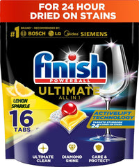 Finish Powerball Ultimate All In 1 Lemon Sparkle 16 Dishwasher Tablets