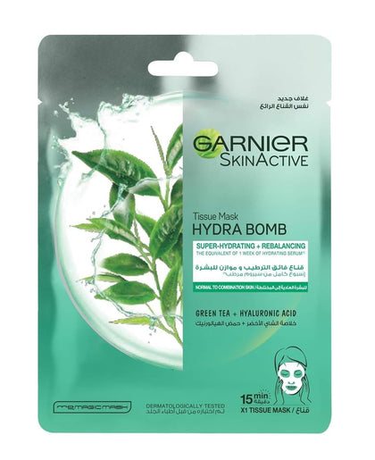 Garnier SkinActive Hydra Bomb Green Tea Face Tissue Mask 28g - Chemist Warehouse UAE