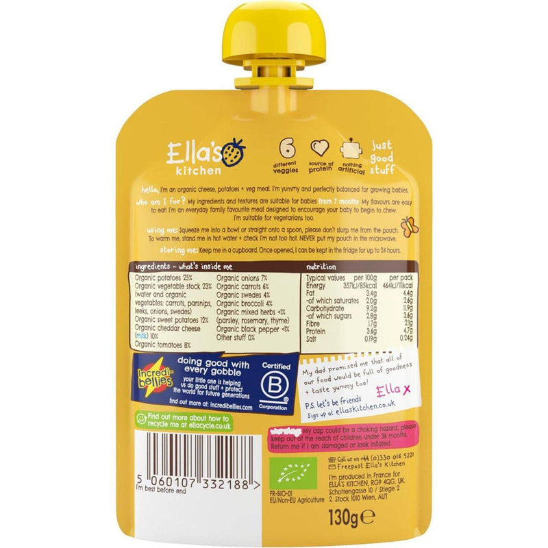 Ellas Kitchen Organic Puree 7+ Months Cheesy Pie With Veggies 130g