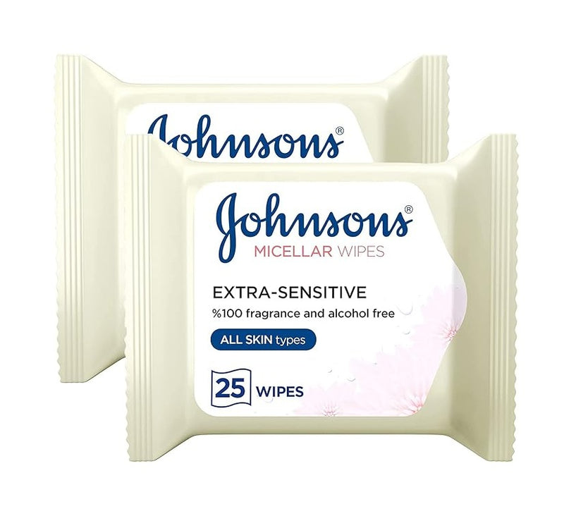 Johnsons Cleansing Face Micellar Wipes Fragrance Free 25 Pieces