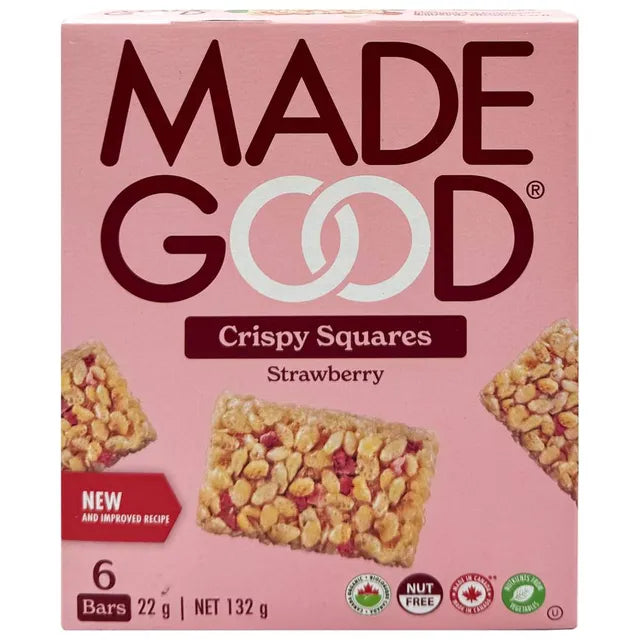 Made Good Crispy Squares Strawberry 132g 6 Packs