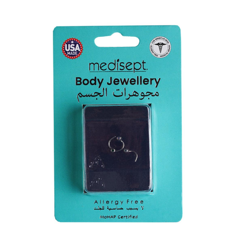 Studex Stainless Steel 20g 1mm Nose Screw AB Crystal/Emerald/Aqua