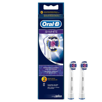 Oral B Replacement Brush Heads 3D White 2 Packs - Chemist Warehouse UAE