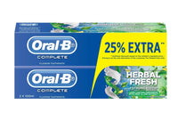 Oral B Toothpaste Complete Mouthwash + Whitening Natural Fresh 100ml 2 Packs