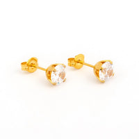 Studex Gold Plated Tiffany 6mm Cubic Zirconia