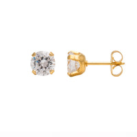 Studex Gold Plated Tiffany 6mm Cubic Zirconia