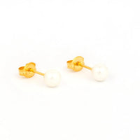 Studex Gold Plated 5mm White Pearl