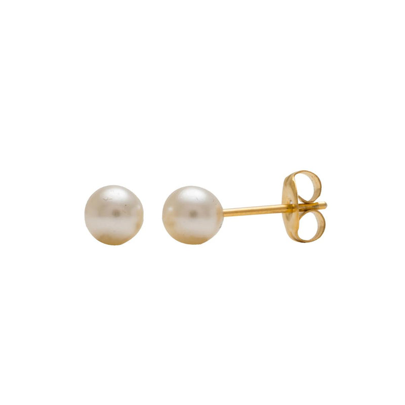 Studex Gold Plated 5mm White Pearl
