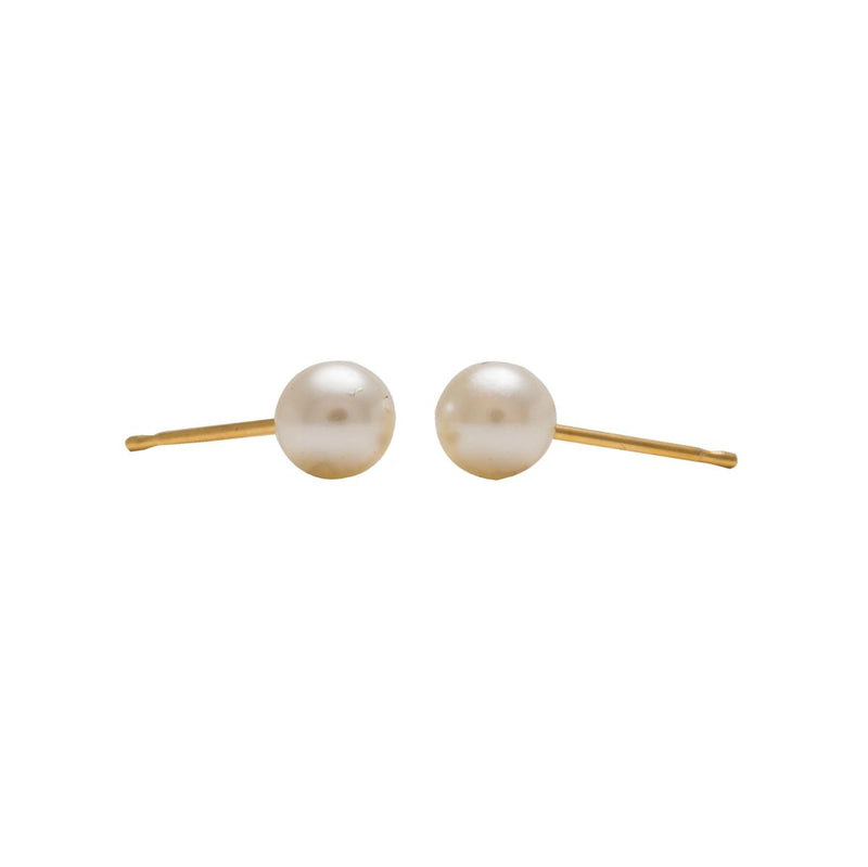 Studex Gold Plated 5mm White Pearl