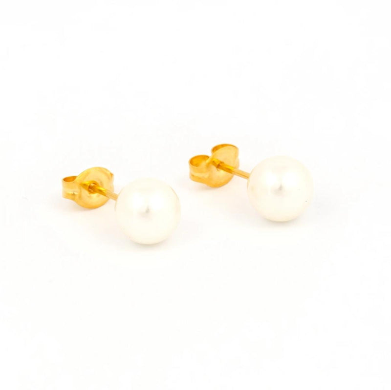 Studex Gold Plated 7mm White Pearl