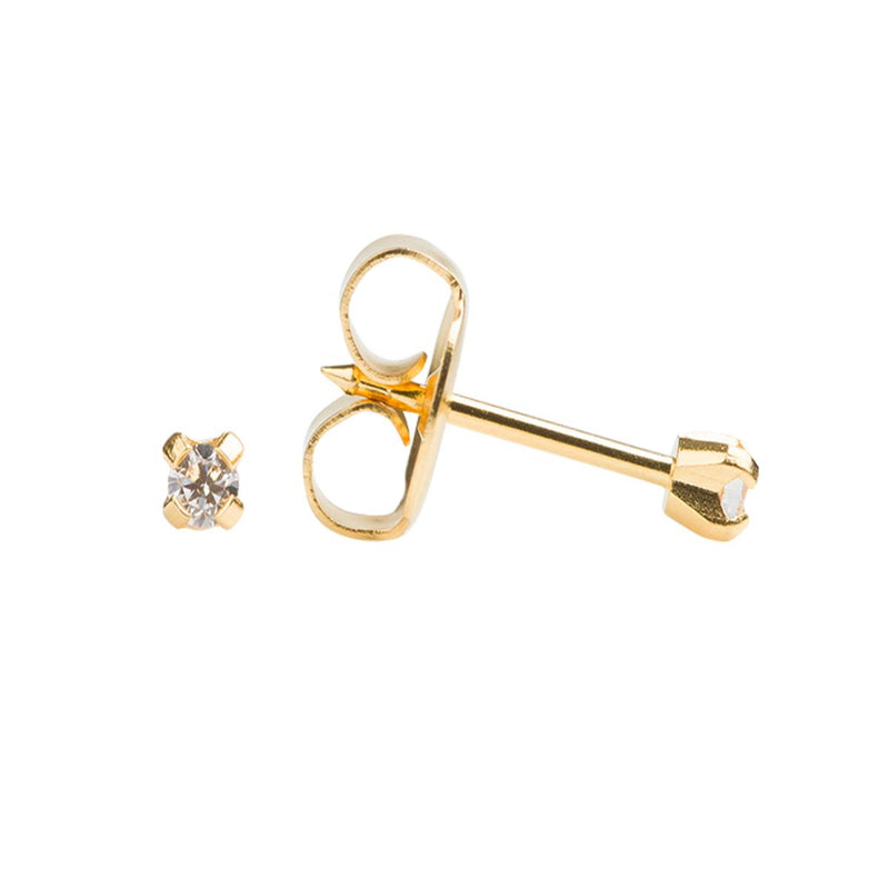 Studex Gold Plated 2mm Cubic Zirconia