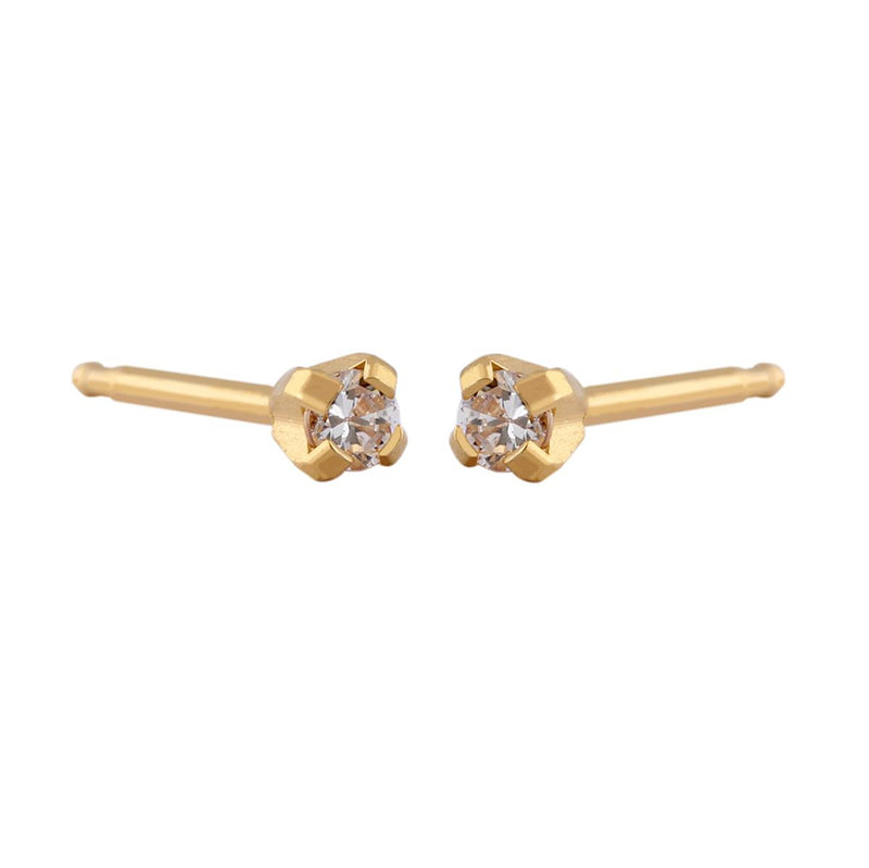Studex Gold Plated 2mm Cubic Zirconia