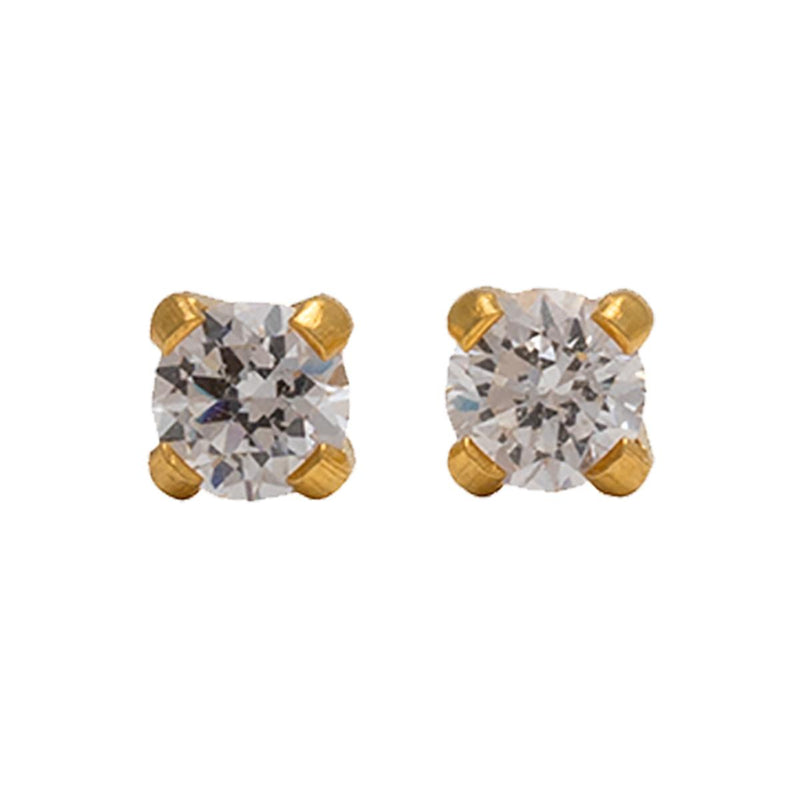 Studex Gold Plated 3mm Cubic Zirconia