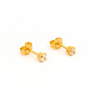 Studex Gold Plated 3mm Cubic Zirconia
