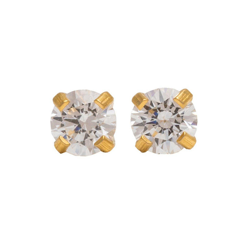 Studex Gold Plated 4mm Cubic Zirconia