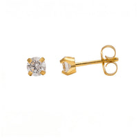 Studex Gold Plated 4mm Cubic Zirconia