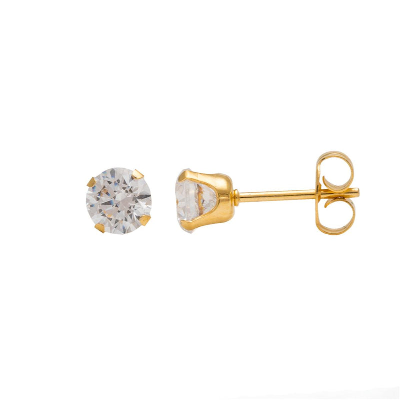 Studex Gold Plated 5mm Cubic Zirconia